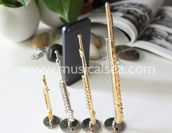 Miniature Golden Flute Musical Instrument